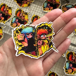 Scott Pilgrim x Ramona Flowers sweet sketchy sticker heart aw cutie