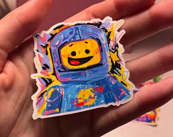 Pegatina de la nave espacial Benny: Arte colorido de los fans