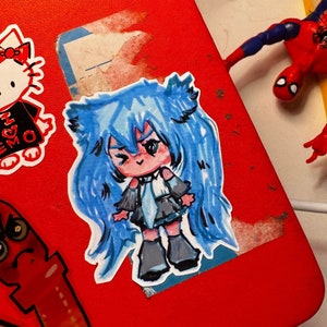 HATSUNE MIKU x vocaloid merch silly colorfull sketchy sticker from doodle