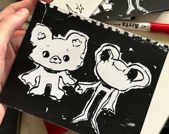coolest postcard x besties bear and toad or frog.. okay bestiesss
