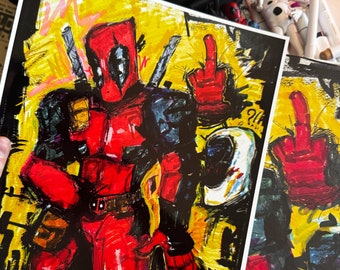 Deadpool and Spot colorful print spiderverse supremacy poster