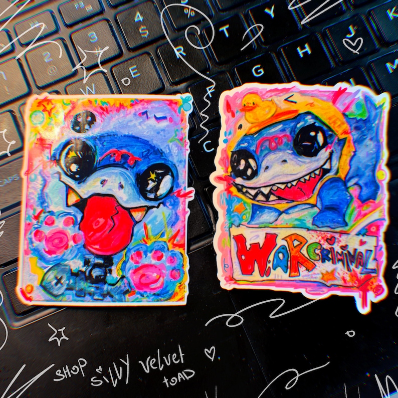 Jeff the Land Shark STICKERS: Silly Colorful Art Print for Marvel ...