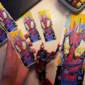 Spider-Man x SPIDERPUNK, una pegatina muy chula y colorida de mi cuaderno de bocetos