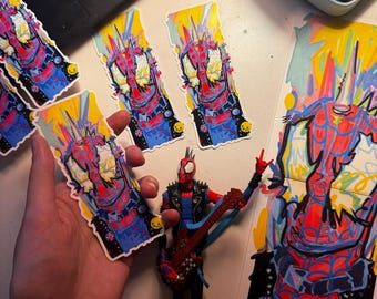 Pegatina colorida de Spider-Man x Spiderpunk - Sketchbook Art