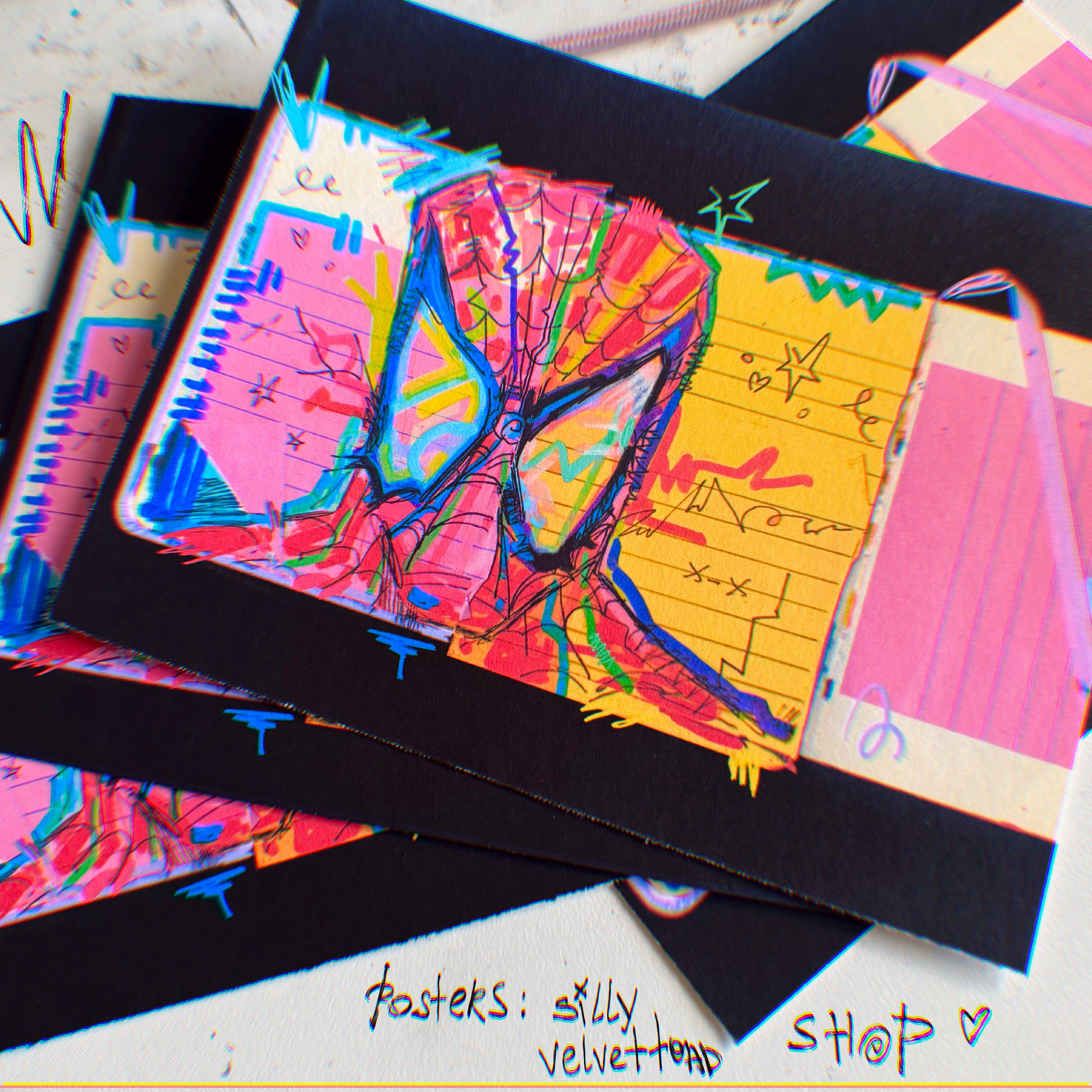 小さなプリントのスパイダーマンスケッチブックポスター x