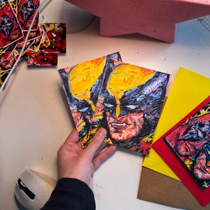 Piccola STAMPA Wolverine su tela x vibrazioni colorate e buffe x LETTERE