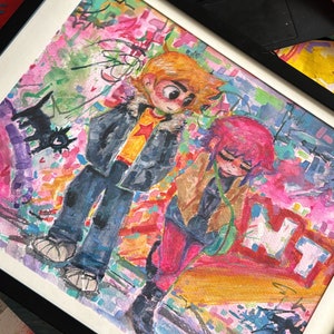 Scott Pilgrim x Ramona Flowers x silly colorful vibes spiderverse?