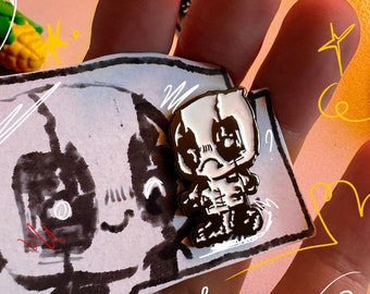 Deadpool pins black and white silly