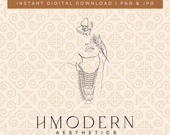 Moderne Hmong minimale doorlopende lijntekeningen | Vrouw meisje met roos illustratie | Hmong-printdecor, traditionele kleding Xauv-tekeningontwerp