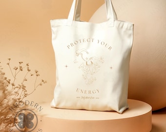 Modern Hmong Cotton Canvas Tote Bag | Protect your Energy Design | Minimalist Hmong Ethnic Homemade Art | Hmong Gift Ideas for Her