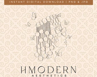 28 moderne Hmong minimale doorlopende lijntekeningen | Vrouw meisje kant illustratie ontwerp | Hmong-muurkunstdruk, traditionele tekening met lange pompons