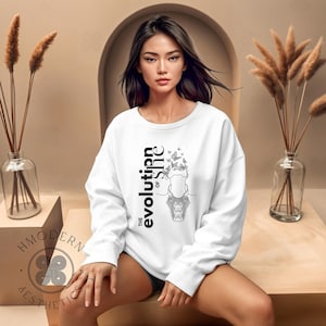 Modern Hmong Womens Sweatshirt Pullover, Evolution, Minimal Hmong Clothes, Girl Graphic Design, Hmong Gifts, Hmong Inspired Trendy Quotes
