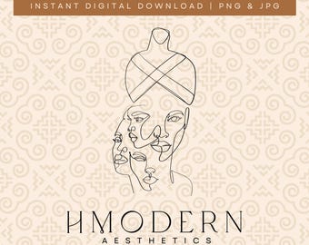 Moderne Hmong minimale doorlopende lijntekeningen | Multi-vrouw meisje illustratie ontwerp, Hmong muurkunst print decor, traditionele kleding hoed tekening