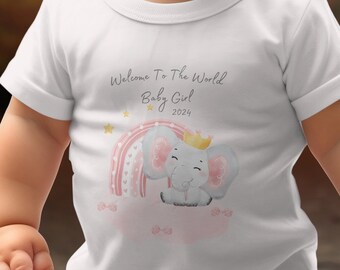 T-shirt bébé fille Bienvenue dans le monde : prenez un nouveau départ !