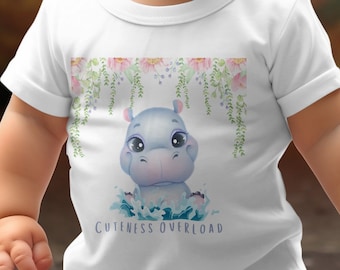 Cute Hippo T-Shirt for Boys and Girls  Soft and Stretchy Fabric  Cuteness Overload Design  Perfect for Playdates Outings and Lounging