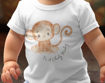 T-shirt bébé singe coquin : ajoutez un charme ludique à la garde-robe de votre tout-petit !