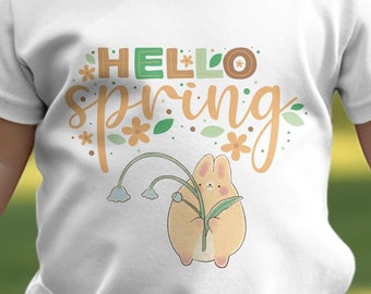 T-shirt bébé Hello Spring : la floraison et le soleil !