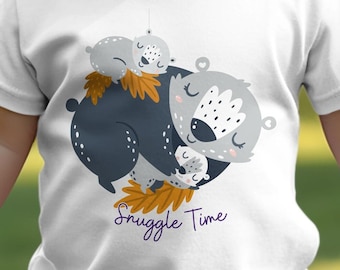 Camiseta para bebé Snuggle Time Badger: ¡Abrazos acogedores con un amigo del bosque!