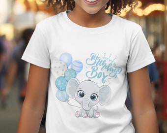 T-shirt enfant anniversaire garçon éléphant - Design amusant, parfait pour les garçons de 3 à 14 ans - Idéal pour les fêtes et les jeux - Célébrez avec style