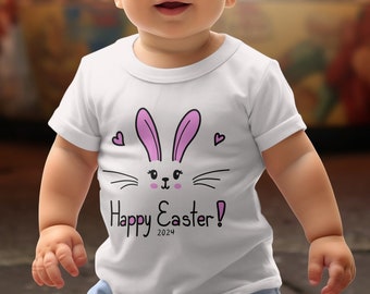 Frohe Ostern Pink Bunny Kinder T-Shirt: Hopping in den Frühling Lächeln!