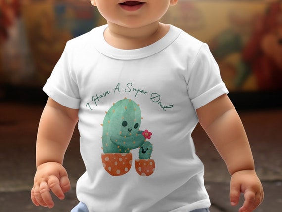 Super Dad and Baby Cactus Baby Tee: Celebrating Dad's Prickly Love