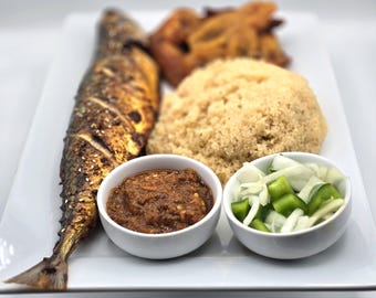 Fish, Fried Plantain, and Attieke | African Food | Liberian Food |