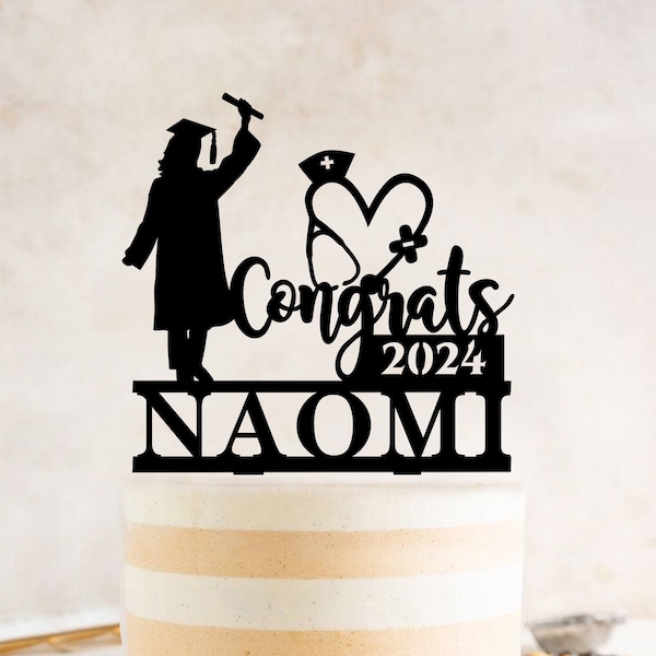 Nurse Graduation Topper, Nurse Graduate Cake Topper, Nurse Practitioner Graduate, Medical School Cake Topper, Medical Graduation Party Decor