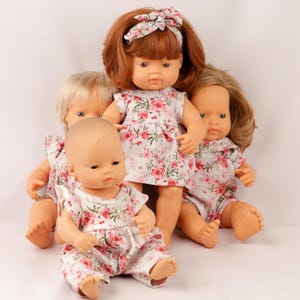 Miniland doll clothes, Minikane dress, romper and panties, 13-15 inch doll cotton set, Paola Reina doll outfit, 34-38 cm doll clothes
