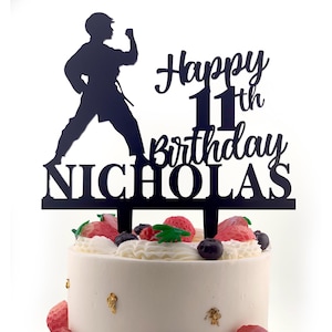 Martial Arts Cake Topper, Karate Party Cake Decor, Male Karate Birthday Cake Topper, Ninja Birthday Cake Decorations, Boys Cake Topper Ninja