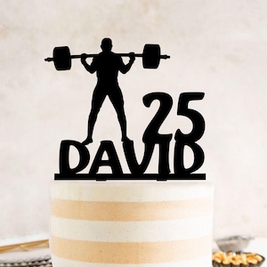 Gym Birthday Cake Topper, Fitness Cake Topper, Weightlifting Cake Topper, Strong Man Topper, Fitness Gym Cake Decoration, 30th Birthday Gym