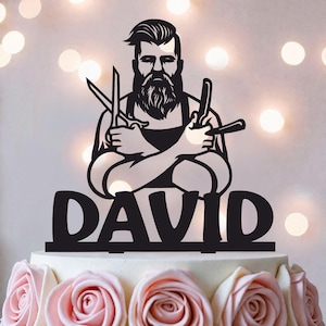 Adorno para tarta de barbero: Decoración personalizada para fiesta de cumpleaños de peluquero