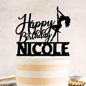 Pole Dance Birthday Cake Topper: Personalized Party Decor