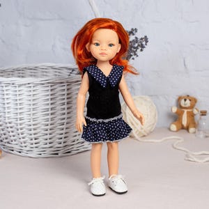 Paola Reina doll clothes. White jacket, bodysuit, skirt for 32 cm Paola Reina Las Amigas doll. Paola Reina doll clothing