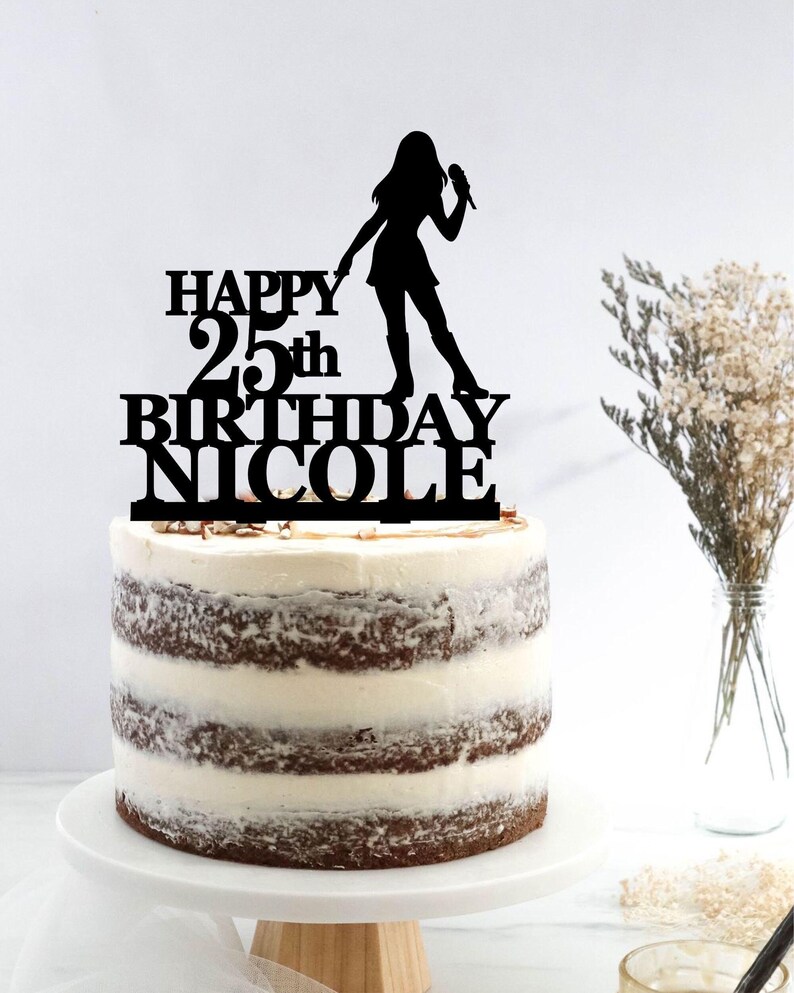 Singer Birthday Cake Topper: Microphone Karaoke Music Decoration - Etsy
