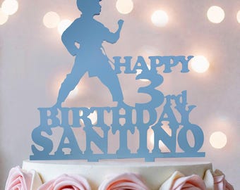 Adorno para pastel de karate: Decoración personalizada para fiestas de artes marciales
