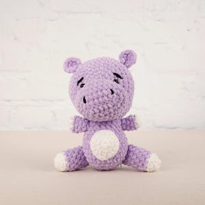 Purple Crochet Hippo Amigurumi: Handmade Plush Toy