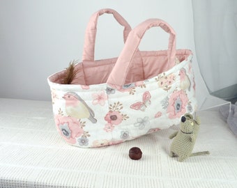 Baby Doll Cradle Bag, Paola Reina Miniland 13&quot; 15&quot; Doll Carrier Bag, 33-38 cm Baby Doll Crib, Mini Toy Cradle, Handmade Gift for a Girl