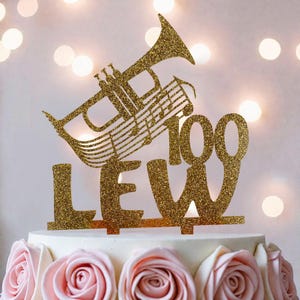 Custom Trumpet Cake Topper: Personalized Musician Birthday Party Decor