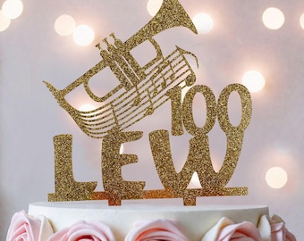 Personalisierte Trompete Cake Topper: Personalisierte Musiker Geburtstagsparty Dekor