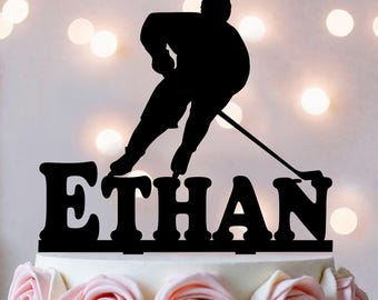 Hockey Player Cake Topper: Winter Birthday Party