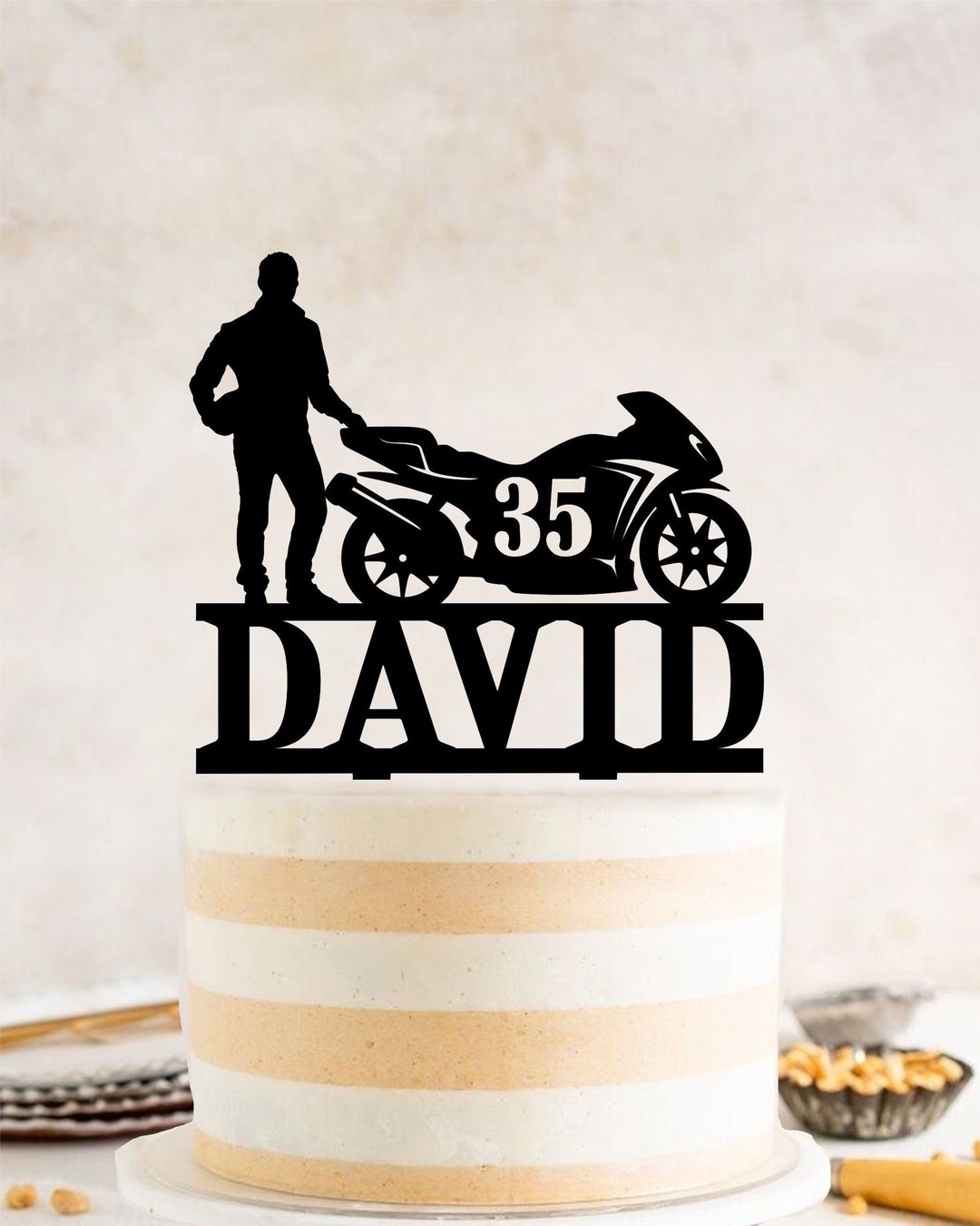 Motorcycle Birthday Cake Topper, Sport Motorbike Cake Topper ...
