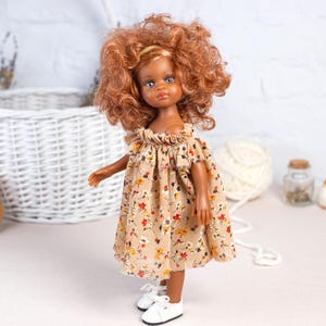 Paola Reina doll clothes. Floral Dress for 32 cm Paola Reina Las Amigas doll. Paola Reina doll clothing. 12 inch doll clothes