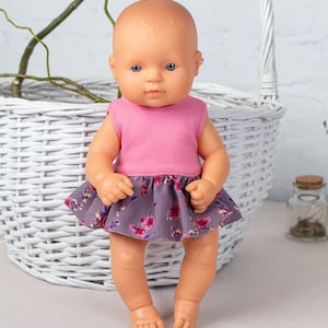 Minikane doll clothes - dress and panties. Paola Reina Gordi 34 cm outfit. Miniland doll clothes for 13 inch doll