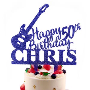 Guitar Cake Topper, Birthday Cake Topper, Musician Cake Decorations, Guitar Player Birthday, Guitar Silhouette, Electric Guitar, Bass Player