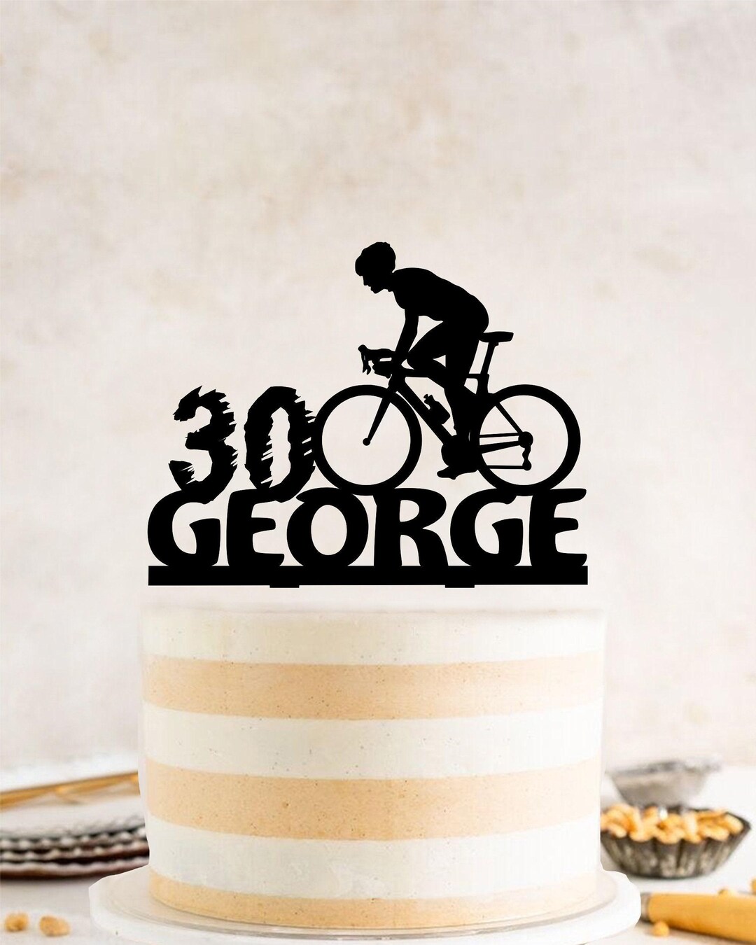 Personalized Cyclist Birthday Cake Topper: Road Bike Decoration - Etsy