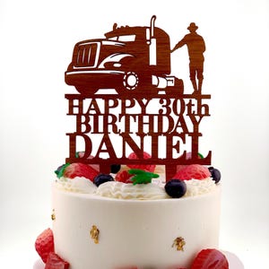Trucker Birthday Cake Topper, Truck Driver Cake Topper, Topper for Man, Trucker Decor, Truck Cake Decoration, Personalized Birthday Cake