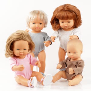 Minikane doll clothes. Cotton bodysuit, 3 colors available. Paola Reina doll clothes. Miniland outfit for 13-15 inch doll