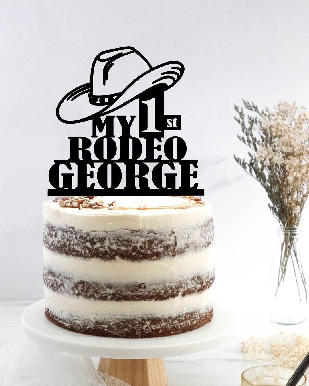 My First Rodeo Cake Topper: Cowboy 1st Birthday Party Decoration - Etsy