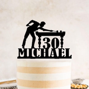 Billiards Birthday Cake Topper, 8 ball Pool cake topper, Billiards Party Decoration, Custom Birthday Cake Topper, Snooker Cake Topper, Gift