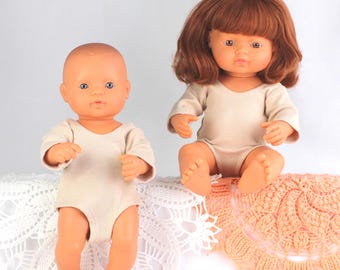 Handmade Cotton Doll Bodysuit for Minikane, Miniland, Paola Reina 13-15 inch